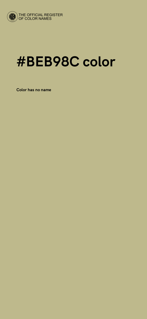 #BEB98C color image