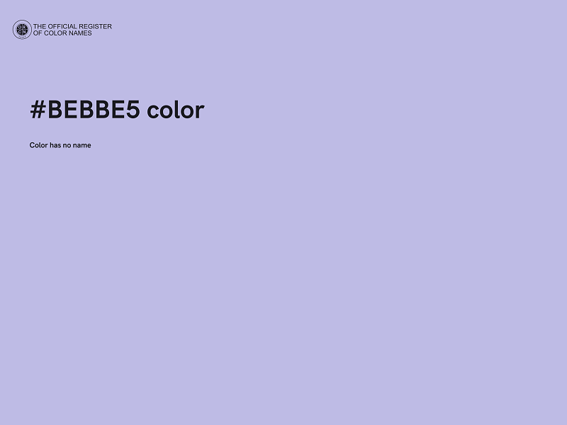 #BEBBE5 color image