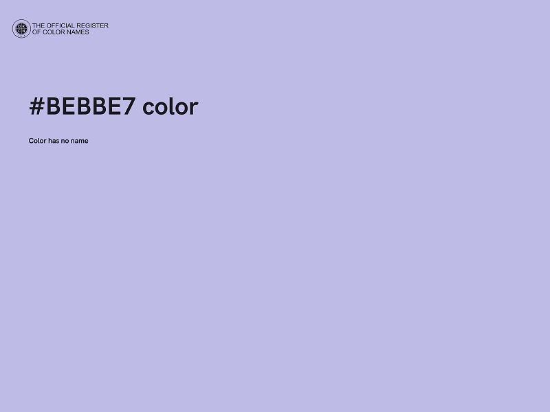 #BEBBE7 color image