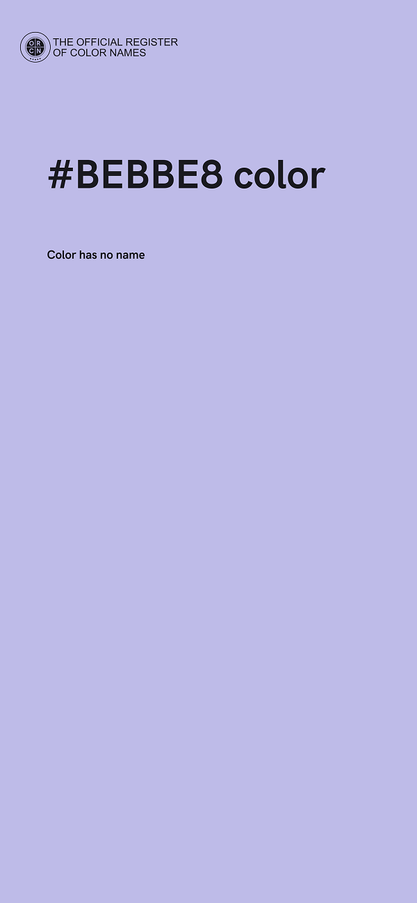 #BEBBE8 color image