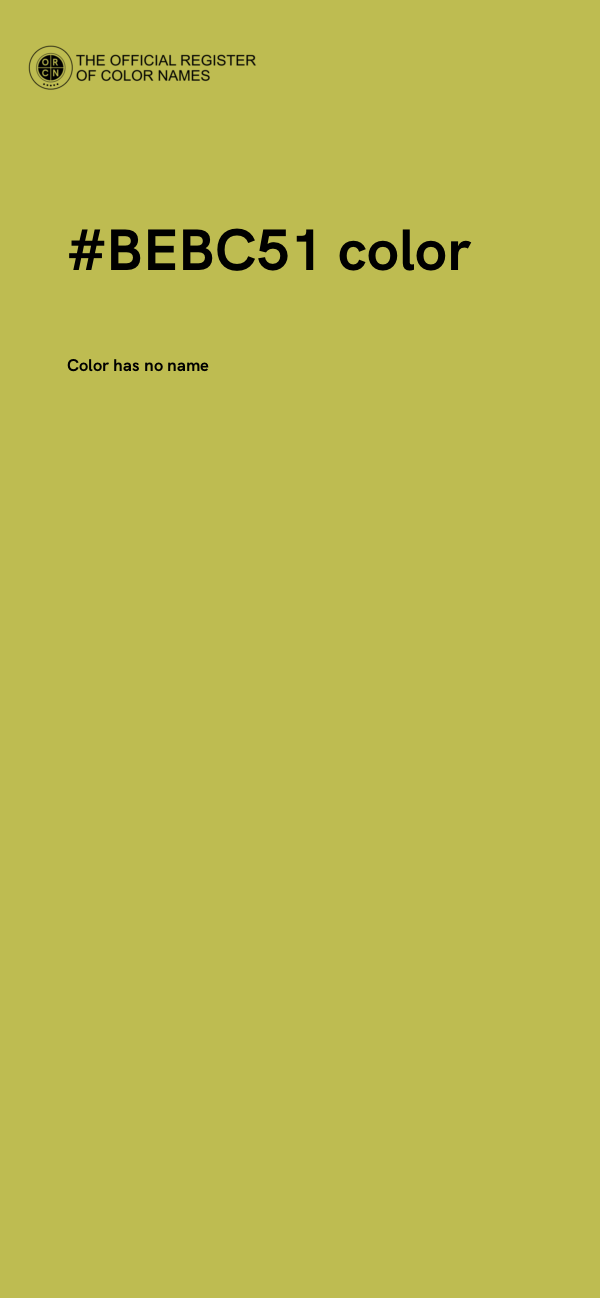 #BEBC51 color image