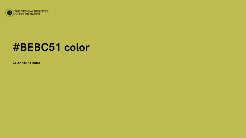 #BEBC51 color image