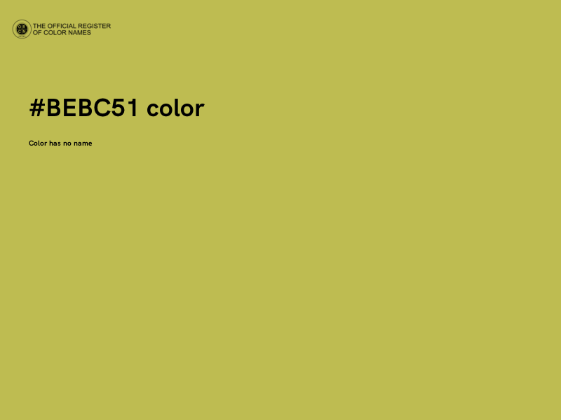 #BEBC51 color image