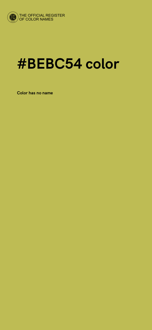 #BEBC54 color image