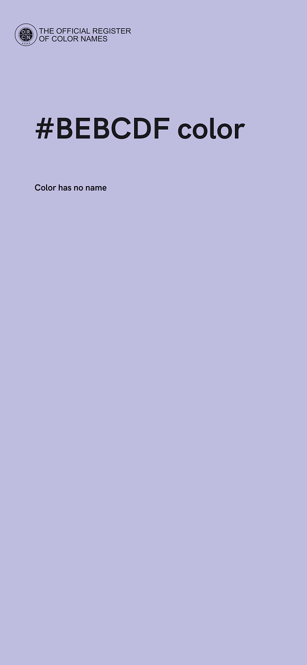 #BEBCDF color image