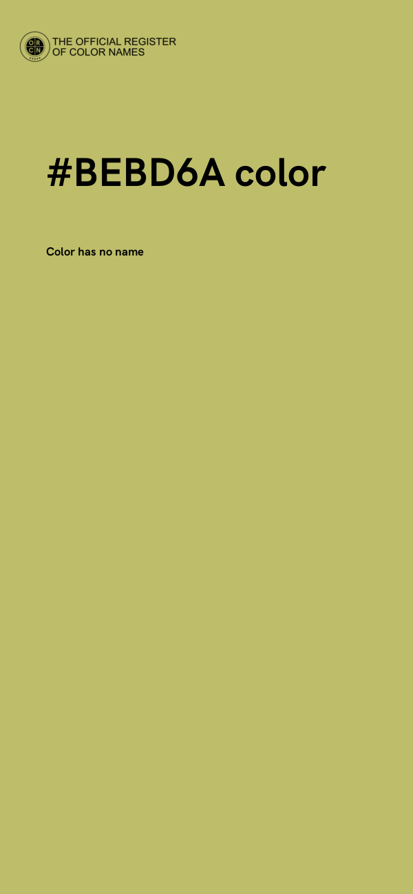 #BEBD6A color image