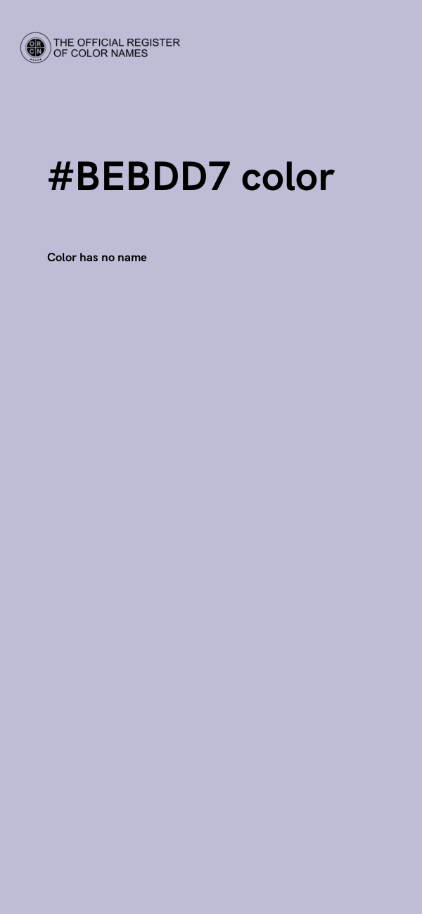 #BEBDD7 color image