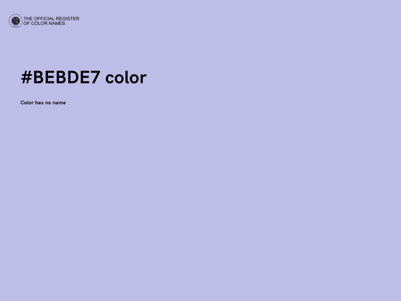 #BEBDE7 color image