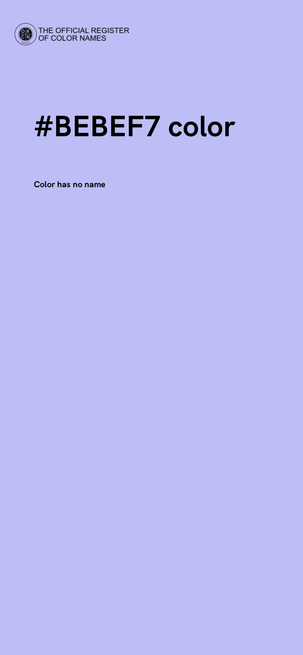 #BEBEF7 color image