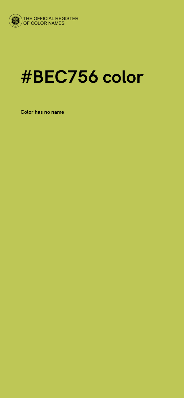 #BEC756 color image