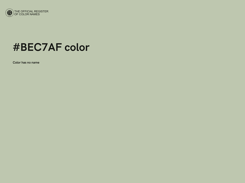 #BEC7AF color image