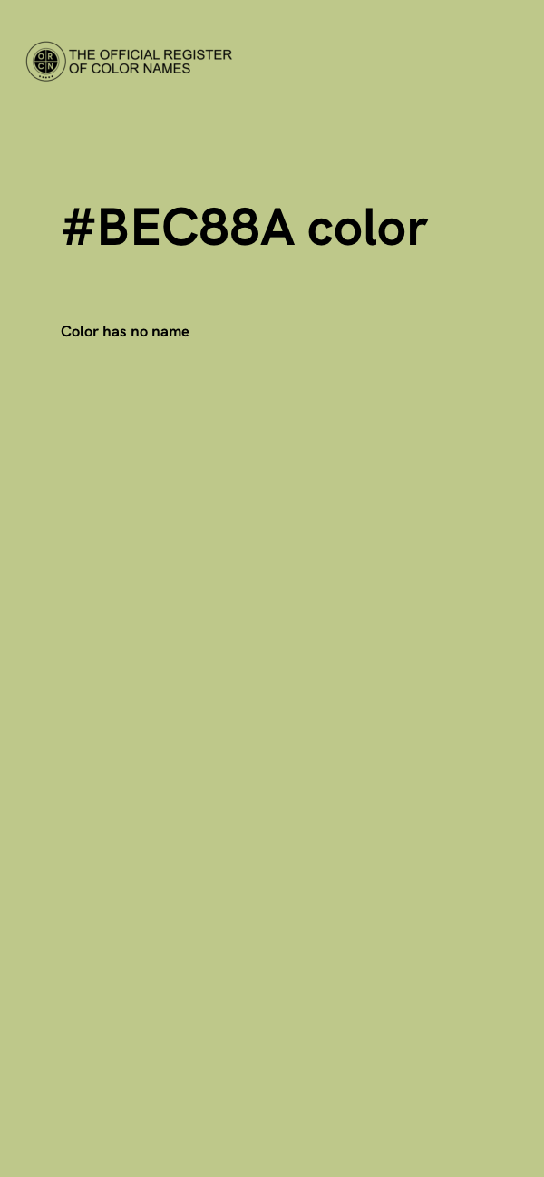#BEC88A color image