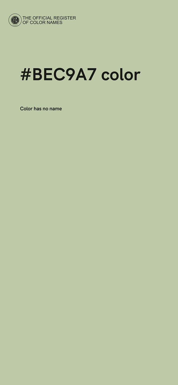 #BEC9A7 color image