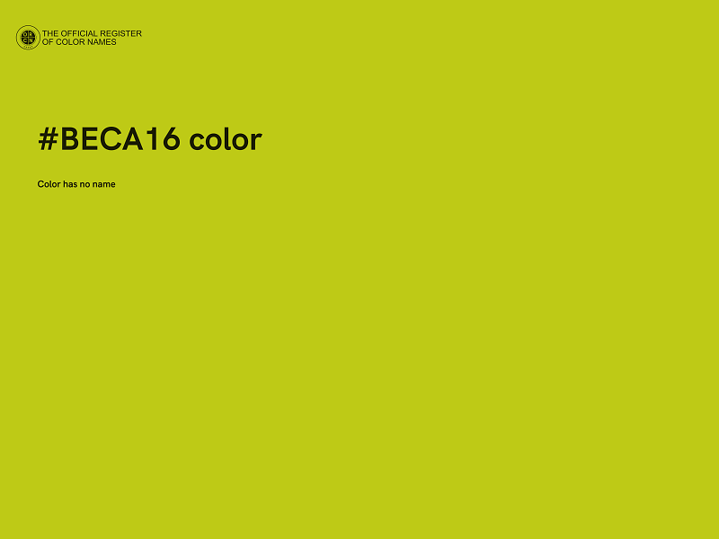 #BECA16 color image