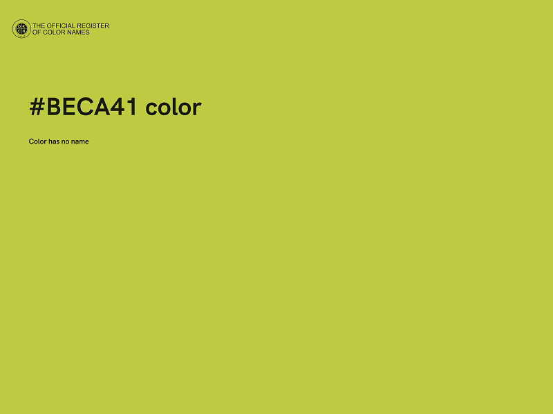 #BECA41 color image