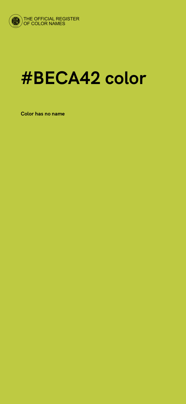 #BECA42 color image
