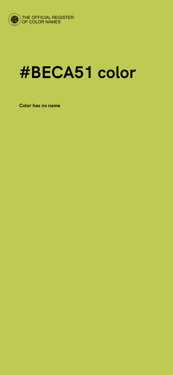#BECA51 color image