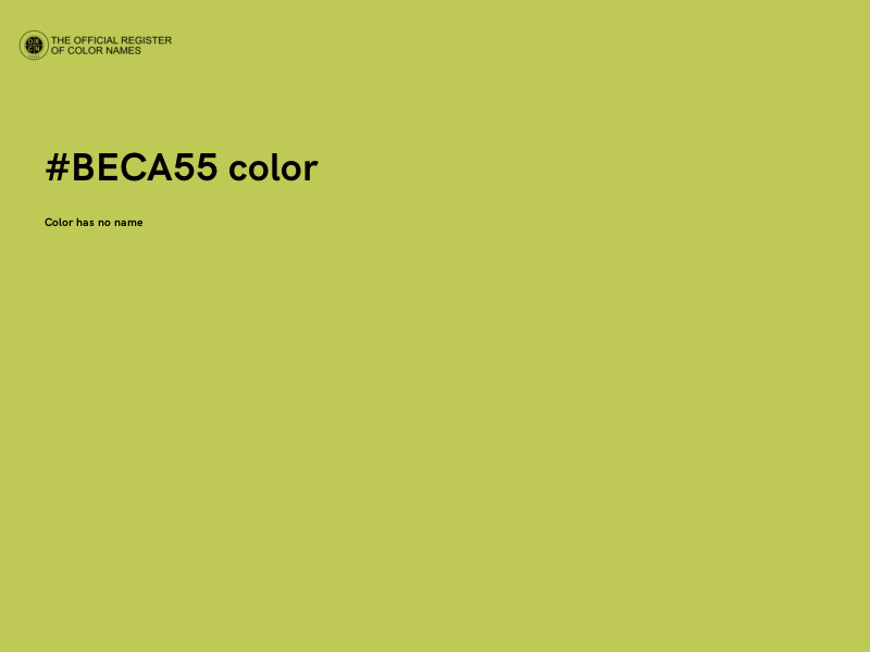#BECA55 color image