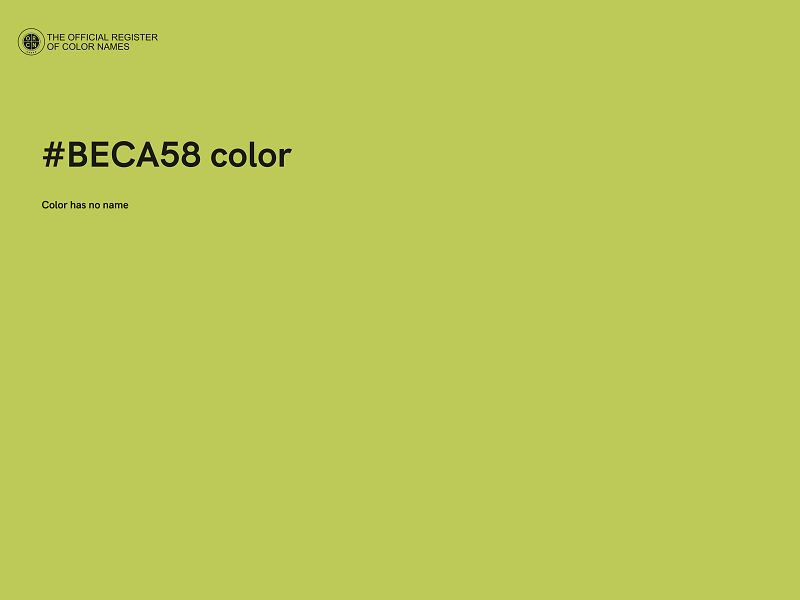 #BECA58 color image