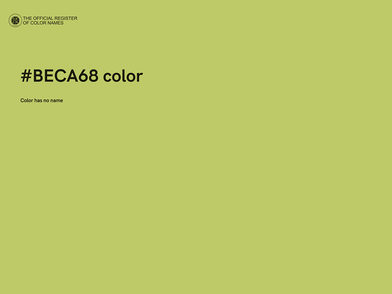 #BECA68 color image