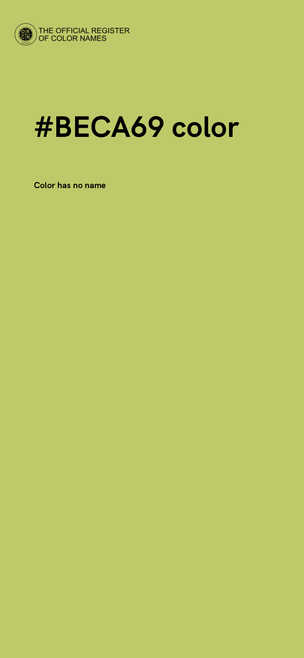 #BECA69 color image