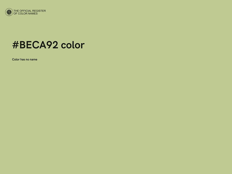 #BECA92 color image