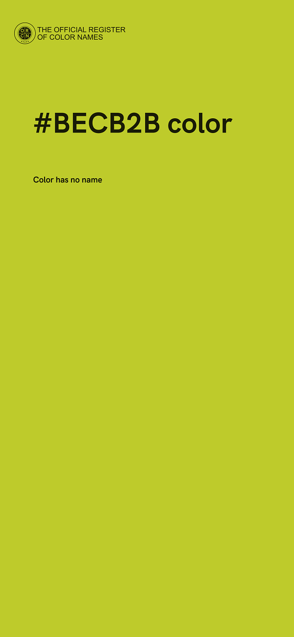 #BECB2B color image