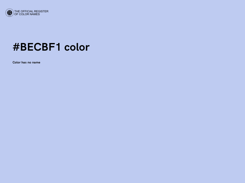 #BECBF1 color image