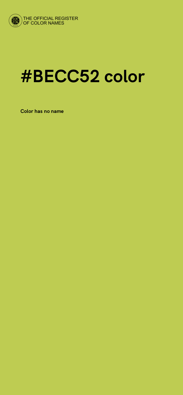 #BECC52 color image