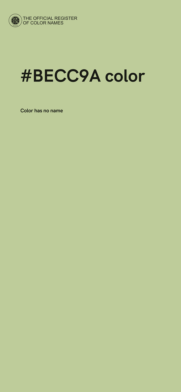 #BECC9A color image