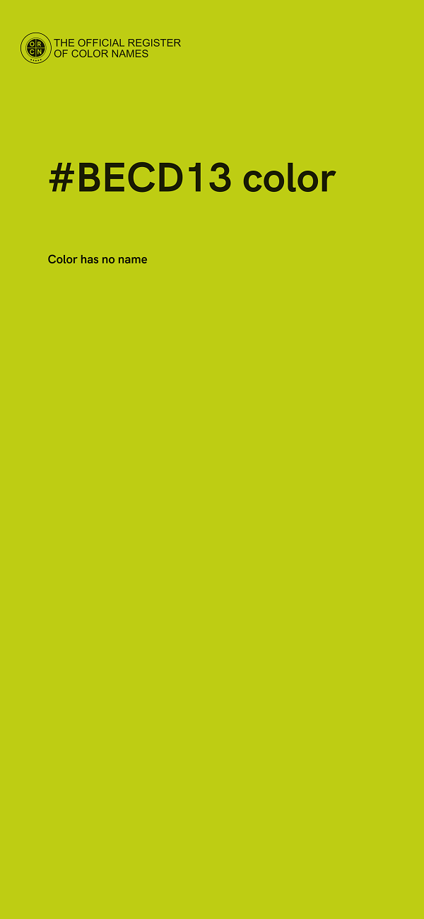 #BECD13 color image