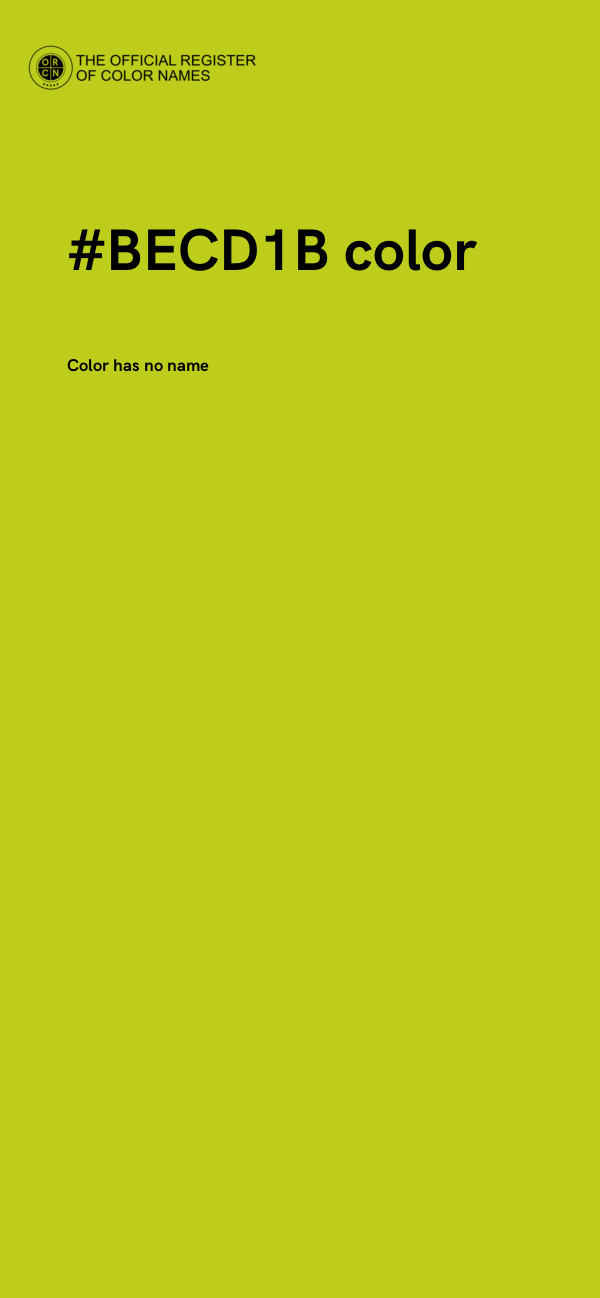 #BECD1B color image