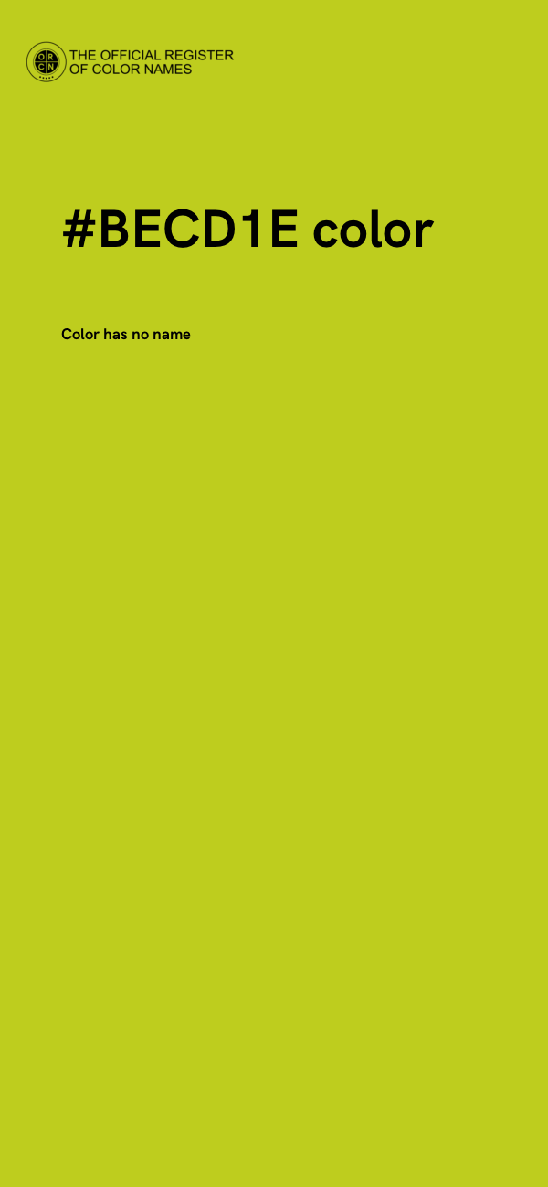 #BECD1E color image