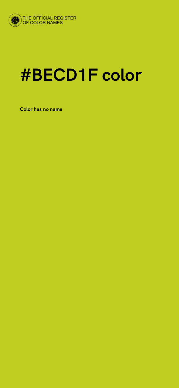 #BECD1F color image