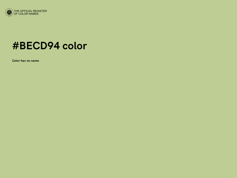 #BECD94 color image