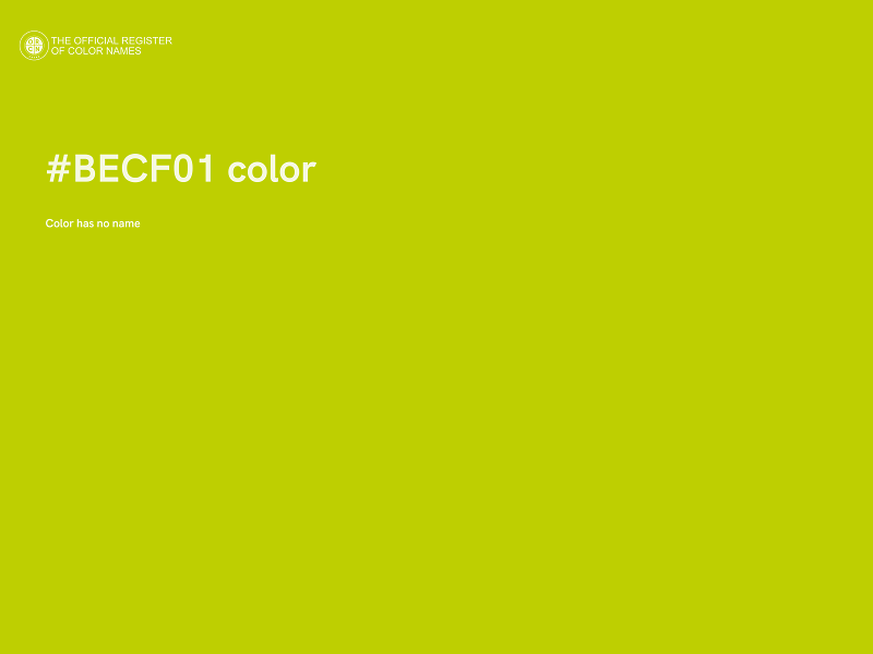 #BECF01 color image