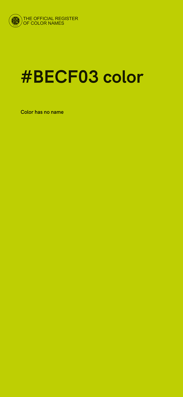 #BECF03 color image