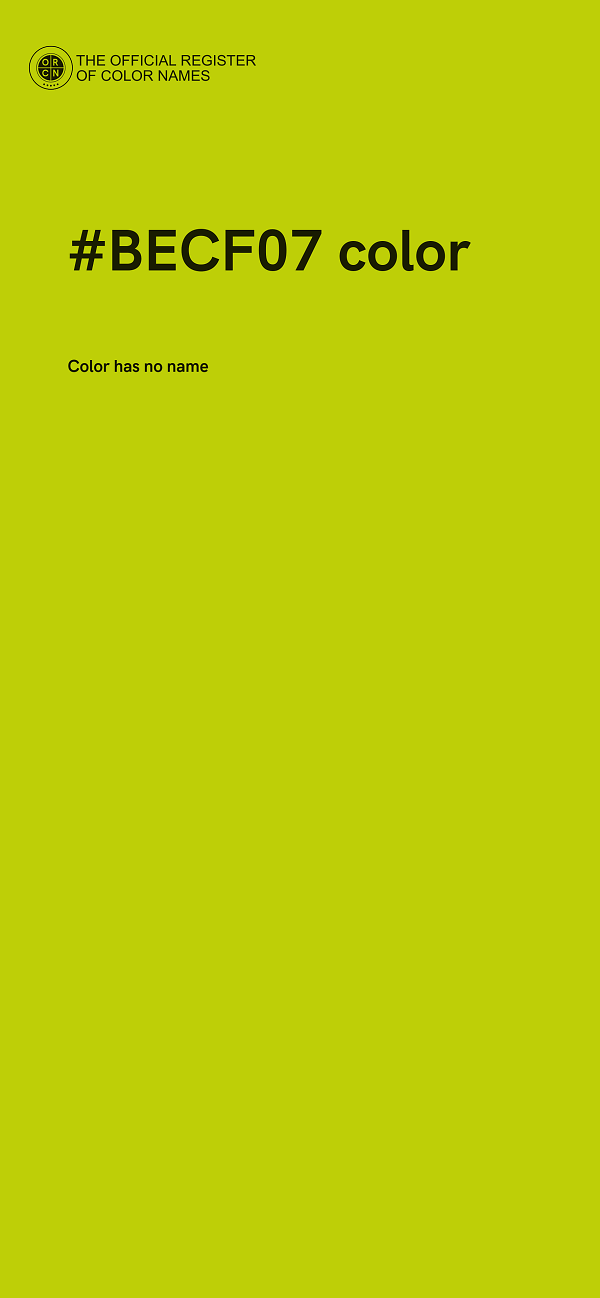 #BECF07 color image