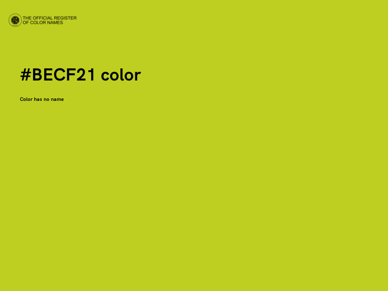 #BECF21 color image