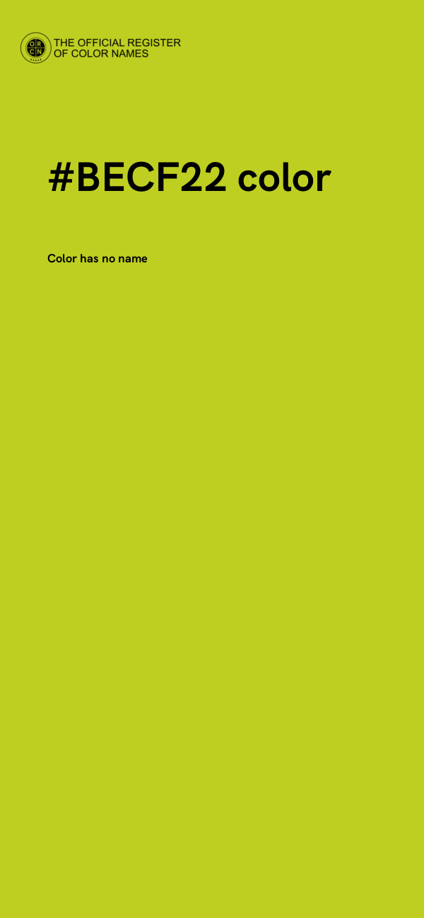 #BECF22 color image