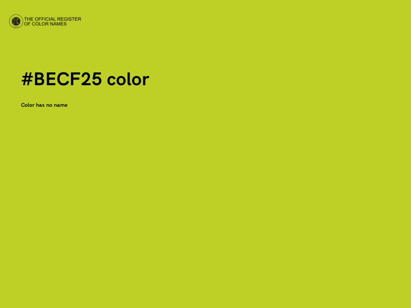 #BECF25 color image
