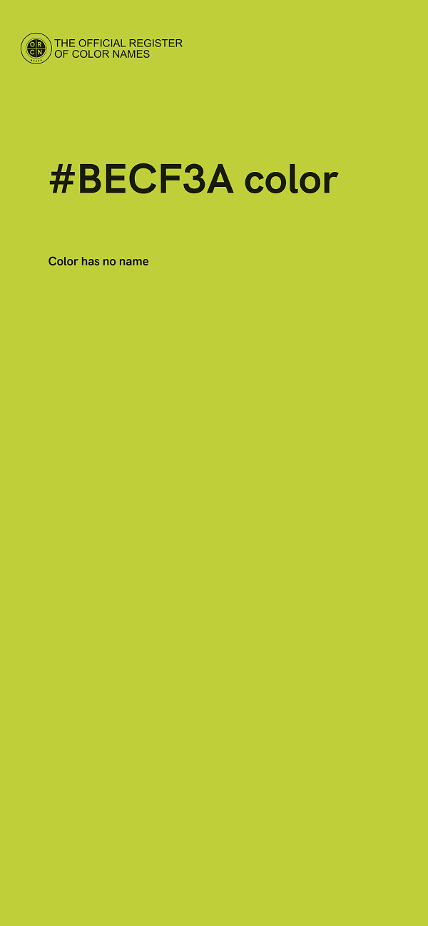 #BECF3A color image