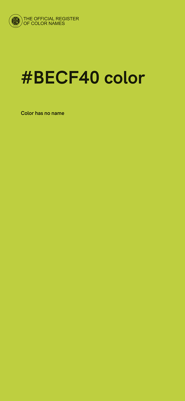 #BECF40 color image