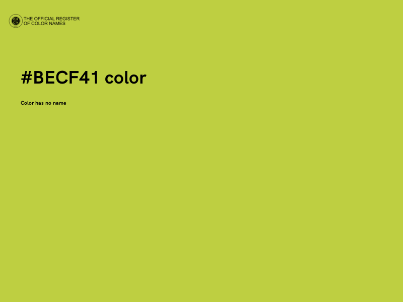 #BECF41 color image