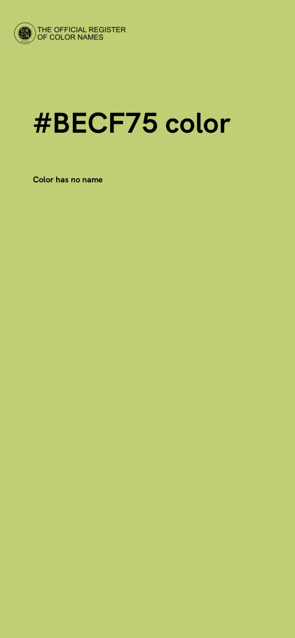 #BECF75 color image