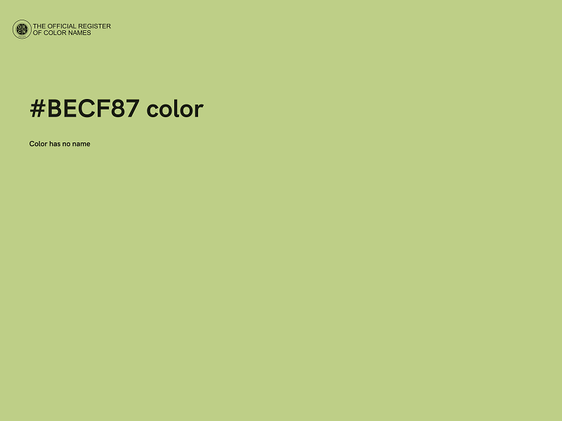 #BECF87 color image