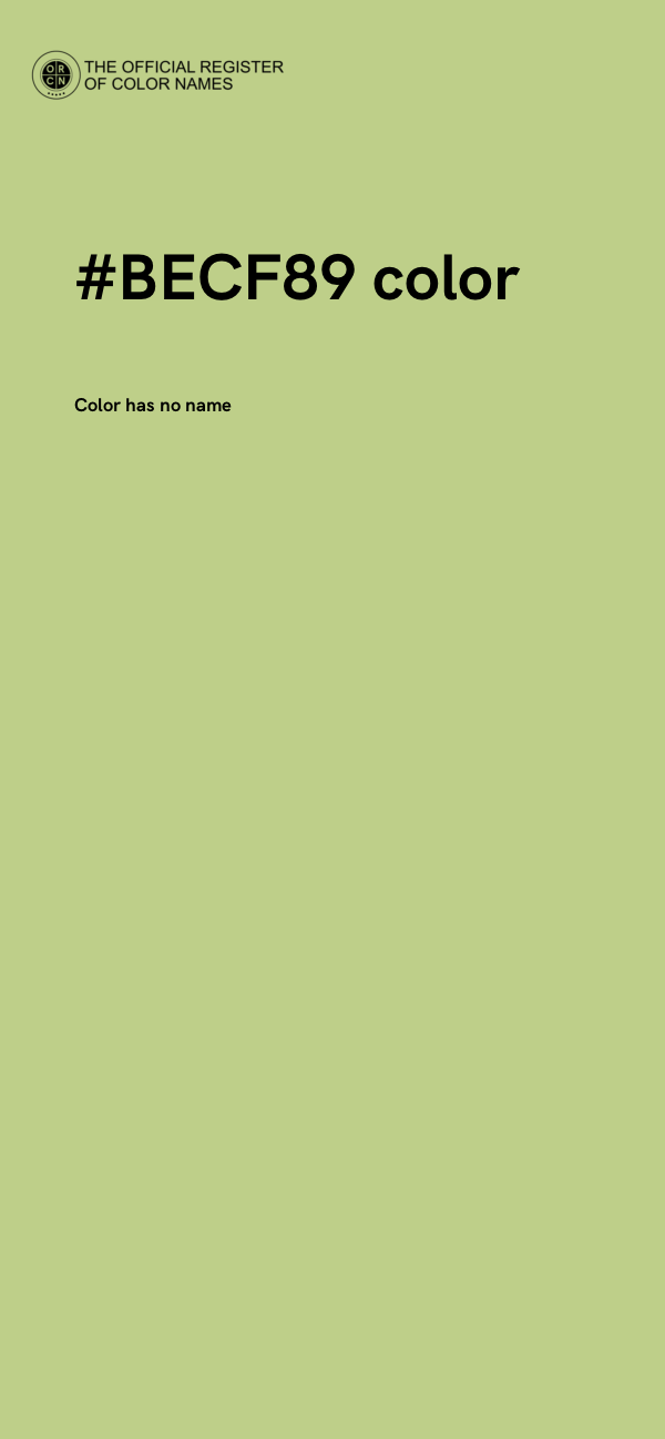 #BECF89 color image