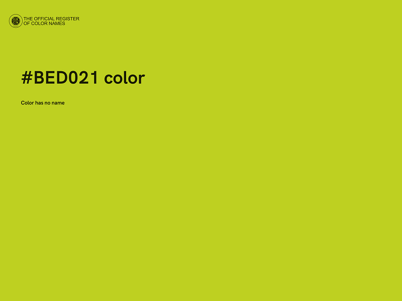 #BED021 color image