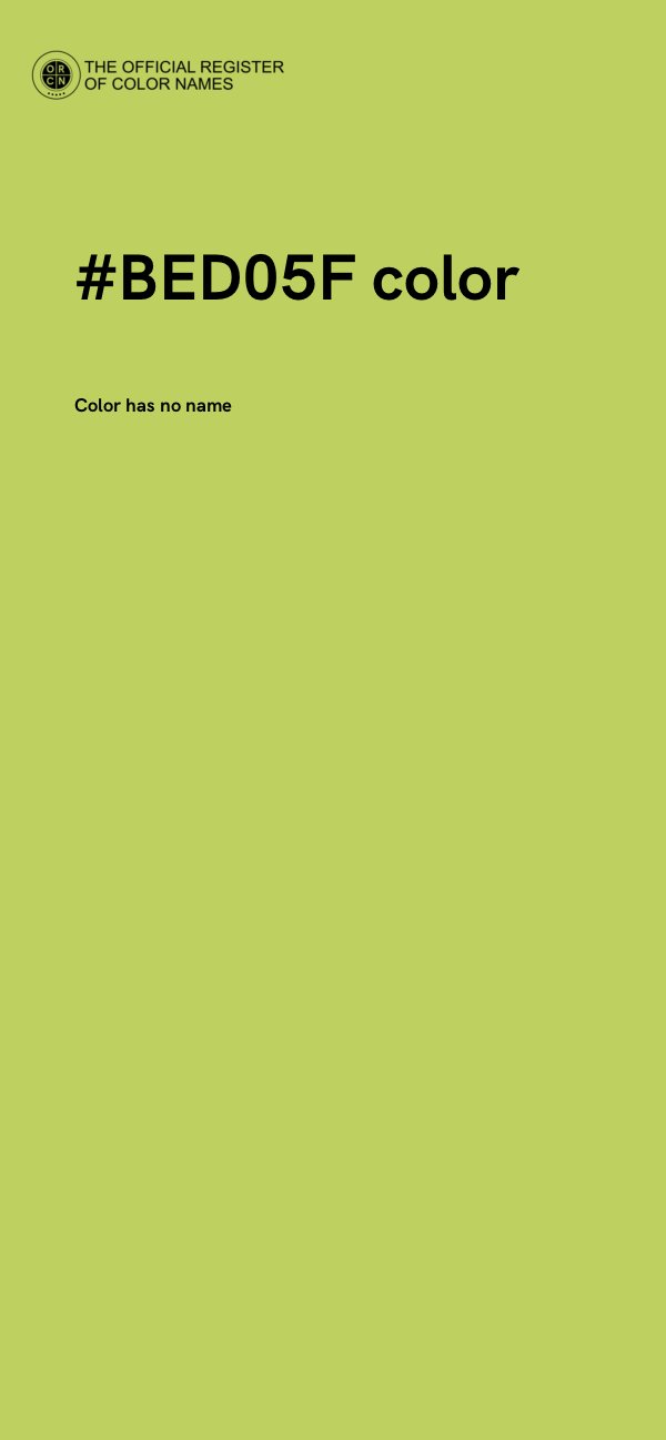#BED05F color image