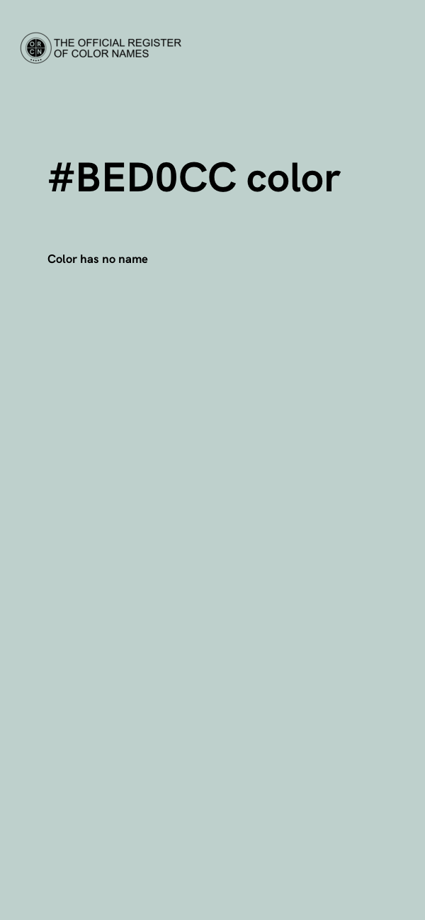 #BED0CC color image